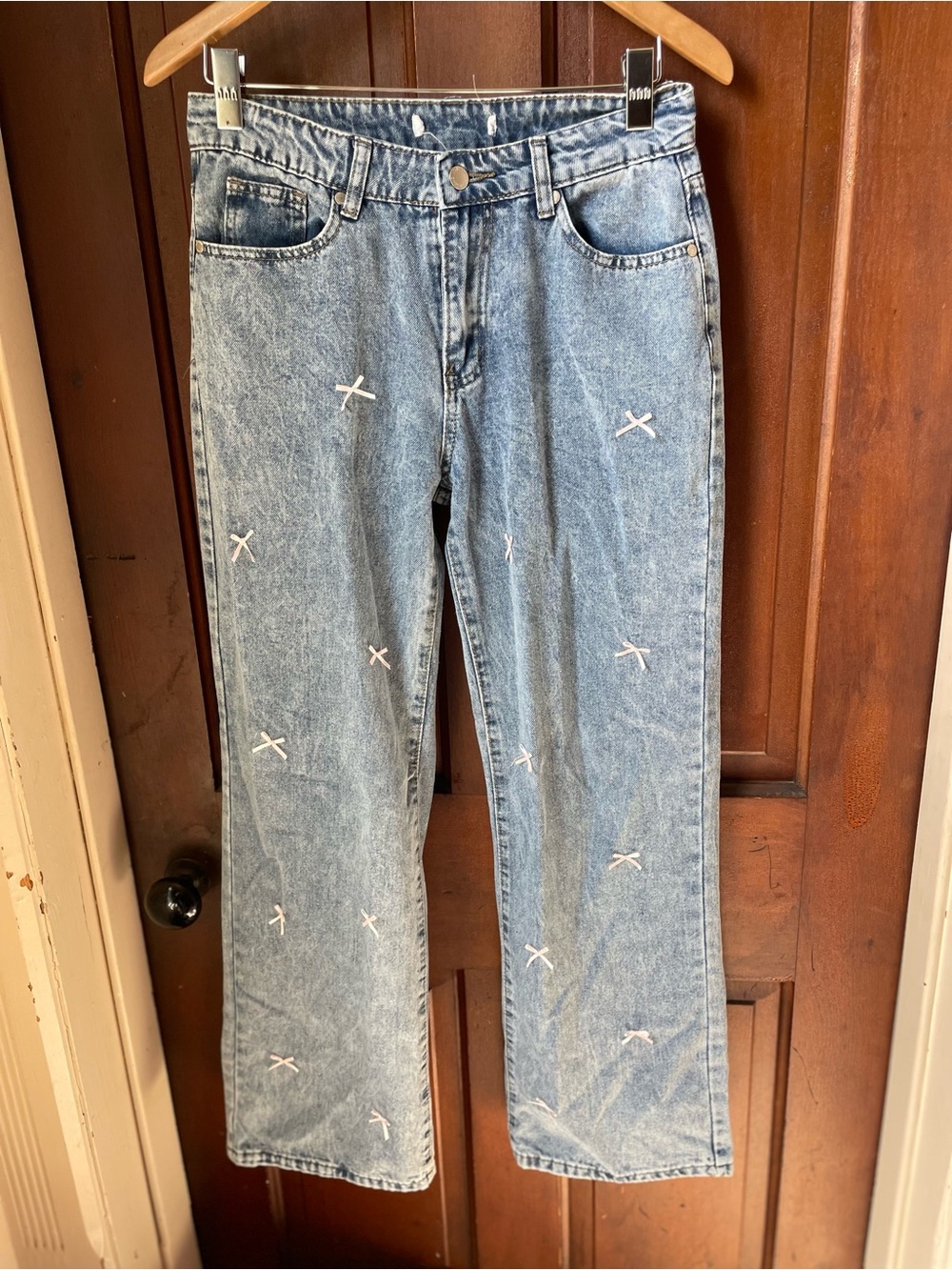 women's size 7 jeans with bows
